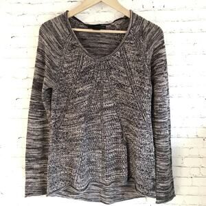 CK JEANS CHUNKY PULLOVER V-NECK PURPLE GREY M